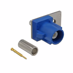 DeLOCK 89743, FAKRA C, Mâle, Or, Bleu, Acier inoxydable, Laiton, Nickel, Plastique, Acier, Chine