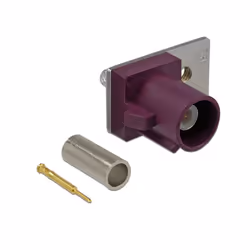 DeLOCK 89744, FAKRA D, Mâle, Or, Bordeaux, Acier inoxydable, Laiton, Nickel, Plastique, Acier, Chine
