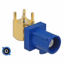 DeLOCK 89782, FAKRA Z, Mâle, 90°, Or, Bleu, Or, Acier inoxydable, Laiton, Bronze, Nickel, Plastique