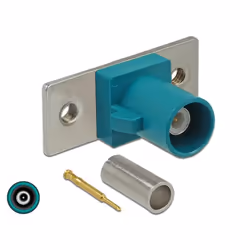 DeLOCK 89796, FAKRA Z, Mâle, Or, Bleu, Acier inoxydable, Laiton, Plastique, Acier, Chine