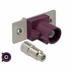 DeLOCK 89819, FAKRA D, Mâle, Or, Acier inoxydable, Violet, Laiton, Plastique, Acier, Chine