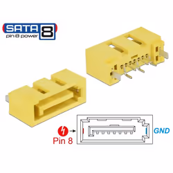 DeLOCK 89886, SATA, Jaune, 6,4 mm, 17 mm, 8,4 mm, 1 pièce(s)