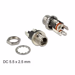 DeLOCK 89911, DC, Noir, Nickel, Plastique, Nickel/Or, 2,5 mm, 5,5 mm