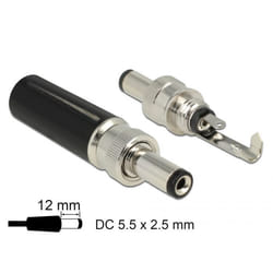 DeLOCK 89916 connecteur de fils DC Noir, Acier inoxydable