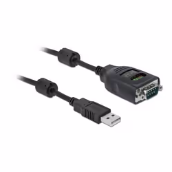 DeLOCK 90497, Noir, 2 m, USB Type-A, RS-232 DB9, Mâle, Mâle