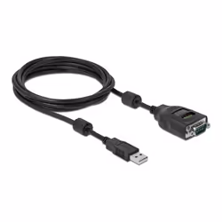 DeLOCK 90497 câble Série Noir 2 m USB Type-A RS-232 DB9
