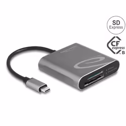 DeLOCK 91000, CFexpress, SD, Gris, 10000 Mbit/s, Aluminium, Access, Énergie, USB 3.2 Gen 2 (3.1 Gen 2) Type-C