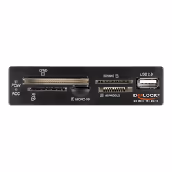 DeLOCK 91708 lecteur de carte mémoire USB 2.0 Interne Noir, Gris