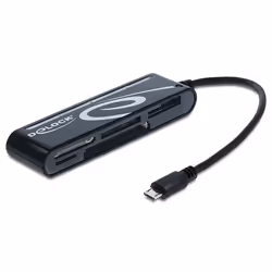 DeLOCK 91732, CF, Clé USB (MS), MicroSD (TransFlash), MicroSDHC, MicroSDXC, MMC, MS Duo, MS Micro (M2), MS PRO,..., Noir, USB ...