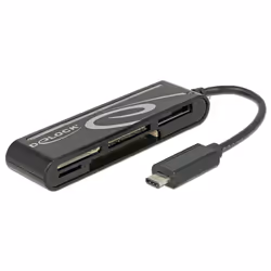 DeLOCK 91739, CF, CF Type II, MMC, MS PRO Duo, Clé USB (MS), MicroSD (TransFlash), MicroSDHC, MicroSDXC, SD,..., Noir, 480 Mb ...