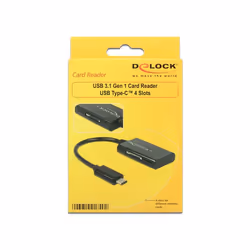 DeLOCK 91740 lecteur de carte mémoire USB 3.2 Gen 1 (3.1 Gen 1) Type-C Noir
