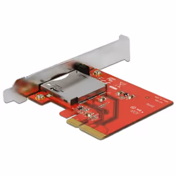 DeLOCK 91748 lecteur de carte mémoire PCI Express Interne Métallique, Rouge