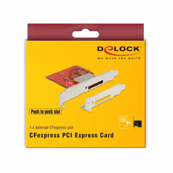 DeLOCK 91748 lecteur de carte mémoire PCI Express Interne Métallique, Rouge