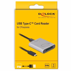 DeLOCK 91751 lecteur de carte mémoire USB 3.2 Gen 1 (3.1 Gen 1) Type-C Argent