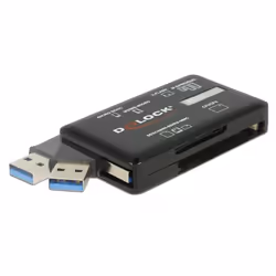 DeLOCK 91758, CF, CF Type II, MMC, MS Micro (M2), MicroSD (TransFlash), MicroSDHC, MicroSDXC, SD, SDHC, SDXC, xD, Noir, 5000 ...