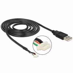 DeLOCK USB 2.0 A M / 5 pin V5 1.5m câble d'appareil photo 1,5 m Noir