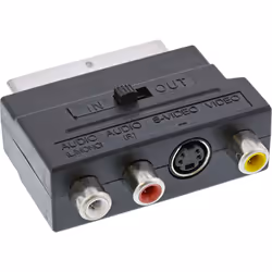 InLine 89953, SCART (21-pin), 3 x RCA + S-Video, Mâle, Femelle, Noir