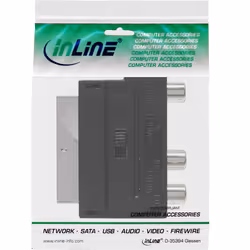 InLine 89953 câble vidéo et adaptateur SCART (21-pin) 3 x RCA + S-Video Noir