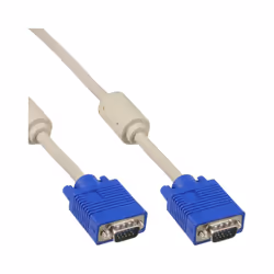 InLine 17702, 1 m, VGA (D-Sub), VGA (D-Sub), Beige, Or, Mâle/Mâle