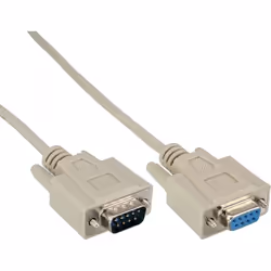 InLine 4043718002702, Beige, 5 m, DB-9, DB-9, Mâle, Femelle