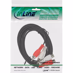 InLine 89934 câble audio 10 m 2 x RCA Noir