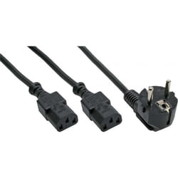 InLine 4043718012886 câble électrique Noir 1,8 m Prise d'alimentation type F Coupleur 2 x C13