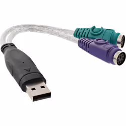 InLine 33386, 2x 6-p Mini-DIN, USB A, Mâle, Femelle, Transparent