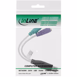 InLine 33386 câble PS/2 2x 6-p Mini-DIN USB A Transparent