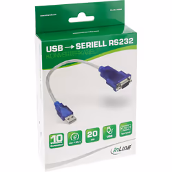 InLine 33304 câble Série Bleu, Transparent USB Type-A DB-9