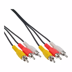InLine 89996, 2 m, 3 x RCA, Noir, Or, Mâle/Mâle