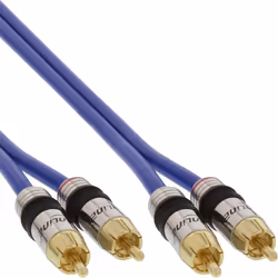 InLine 89701P, Mâle, 2 x RCA, Mâle, 1 m, Bleu