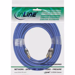 InLine 4043718018208 câble audio 10 m 2 x RCA Bleu