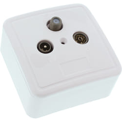 InLine 69983 prise de courant SAT + TV + Radio Blanc