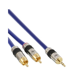 InLine 4043718032006 câble audio 2 m 2 x RCA 3,5mm Bleu