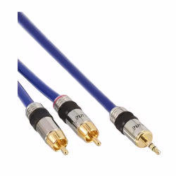InLine 4043718032105, 3,5mm, Mâle, 2 x RCA, Mâle, 5 m, Bleu