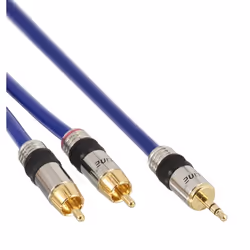 InLine 4043718032112, 2 x RCA, Mâle, 3,5mm, Mâle, 10 m, Bleu