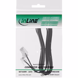 InLine 18868 câble de téléphone 15 m Noir