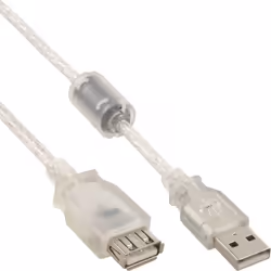 InLine 4043718038640, 0,5 m, USB A, USB A, USB 2.0, Transparent