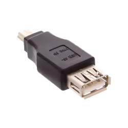 InLine 33500A, USB 2.0 A male, mini-5p USB 2.0 F, Noir