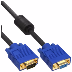 InLine 17745S, 5 m, VGA (D-Sub), VGA (D-Sub), Noir, Or, Mâle/Femelle