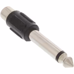 InLine 99322 changeur de genre de câble 6.3mm jack male RCA F Noir, Argent