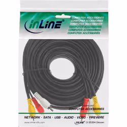 InLine 89601 câble video composite 1,5 m 3 x RCA Noir