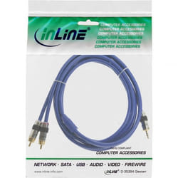 InLine 4043718070213 câble audio 20 m 2 x RCA 3,5mm Bleu
