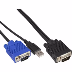 InLine 4043718072187, 1,8 m, VGA, Noir, Bleu, VGA, VGA, USB, Mâle