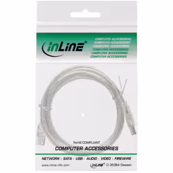 InLine 34535T câble USB 3 m USB A USB B Transparent
