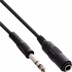 InLine 99935A, 6,35 mm, Mâle, 6,35 mm, Femelle, 5 m, Noir