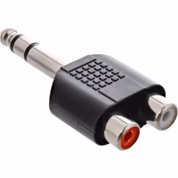 InLine 99323, 6.3mm jack male, 2x RCA F, Noir