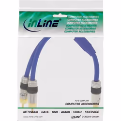 InLine 4043718078905 câble audio 0,25 m 2 x RCA RCA Bleu