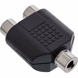 InLine 99338, 3.5mm jack female mono, 2xRCA, Noir