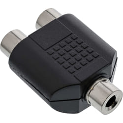 InLine 99338 changeur de genre de câble 3.5mm jack female mono 2xRCA Noir